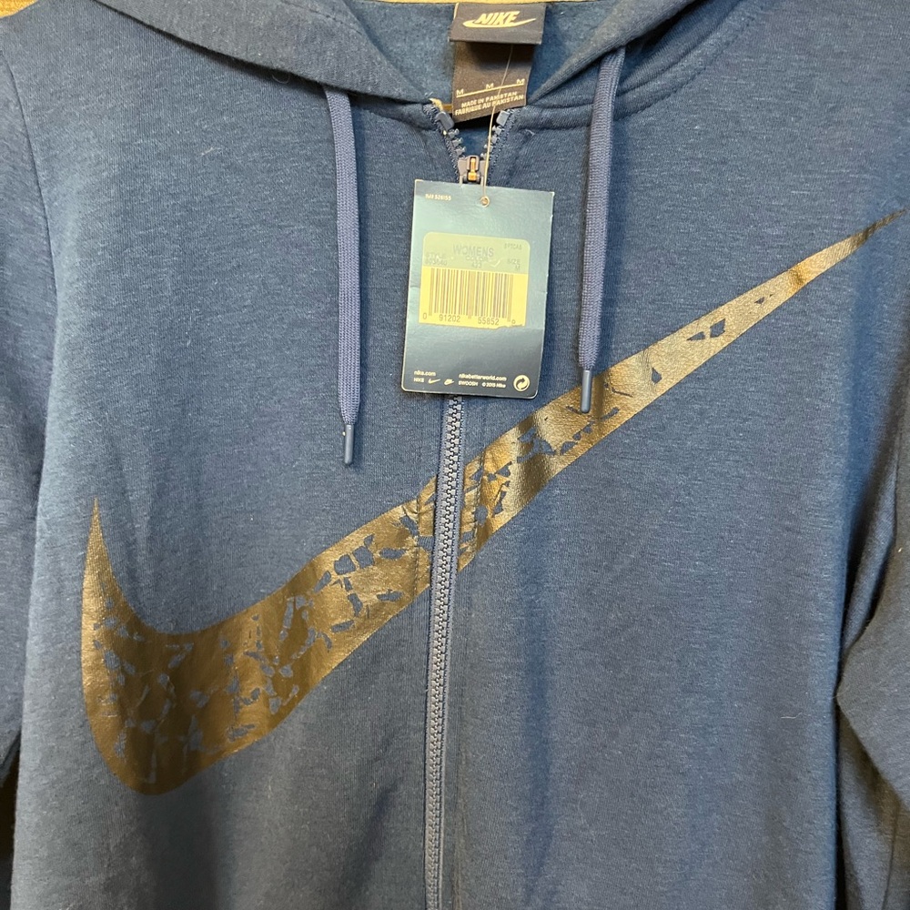 Nike Blue Hoodie with Gold Swoosh